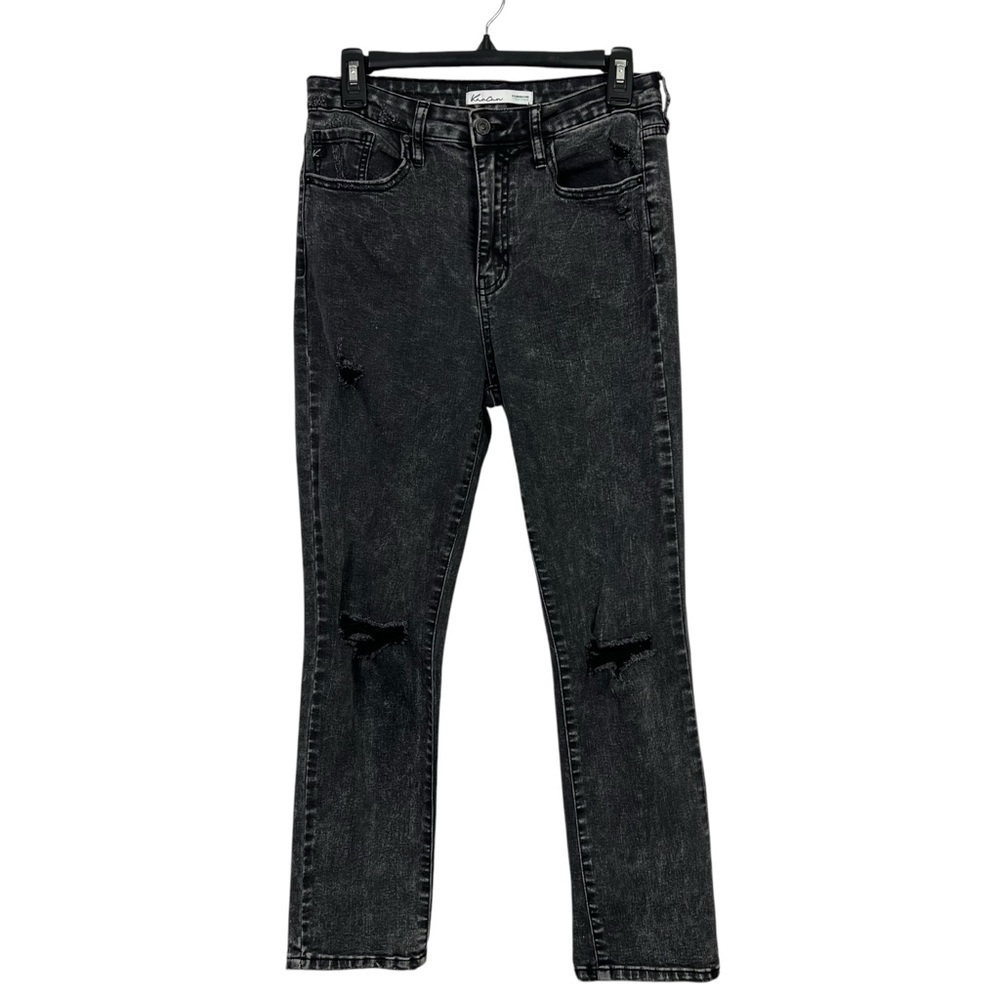 KanCan Jr Women’s Black Jeans Sz 7/27 Distressed/Ripped/Torn Pockets Stretch